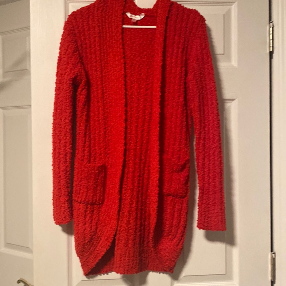 Red soft cardigan